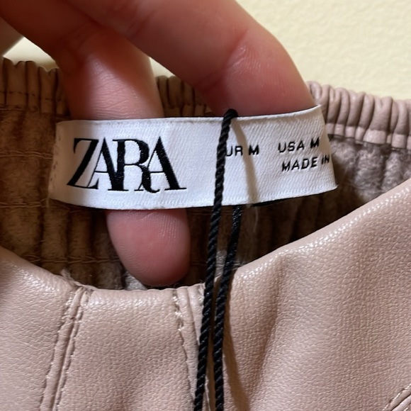 Womens New Zara Leather Crop Top - Picture 5 of 8
